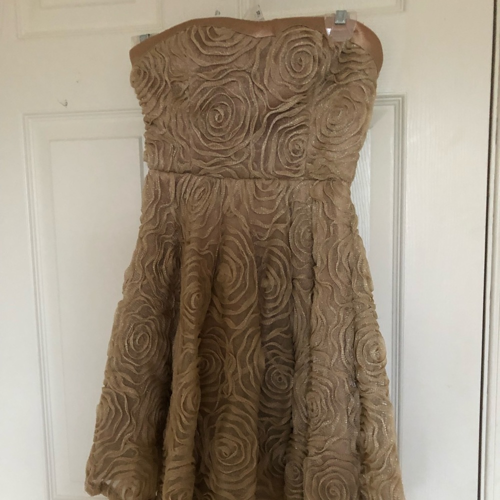 Gold Strapless Dress